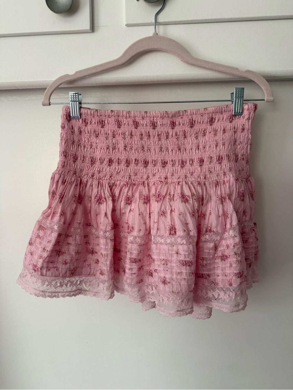 LoveShackFancy Elin Floral Cotton Voile Skirt